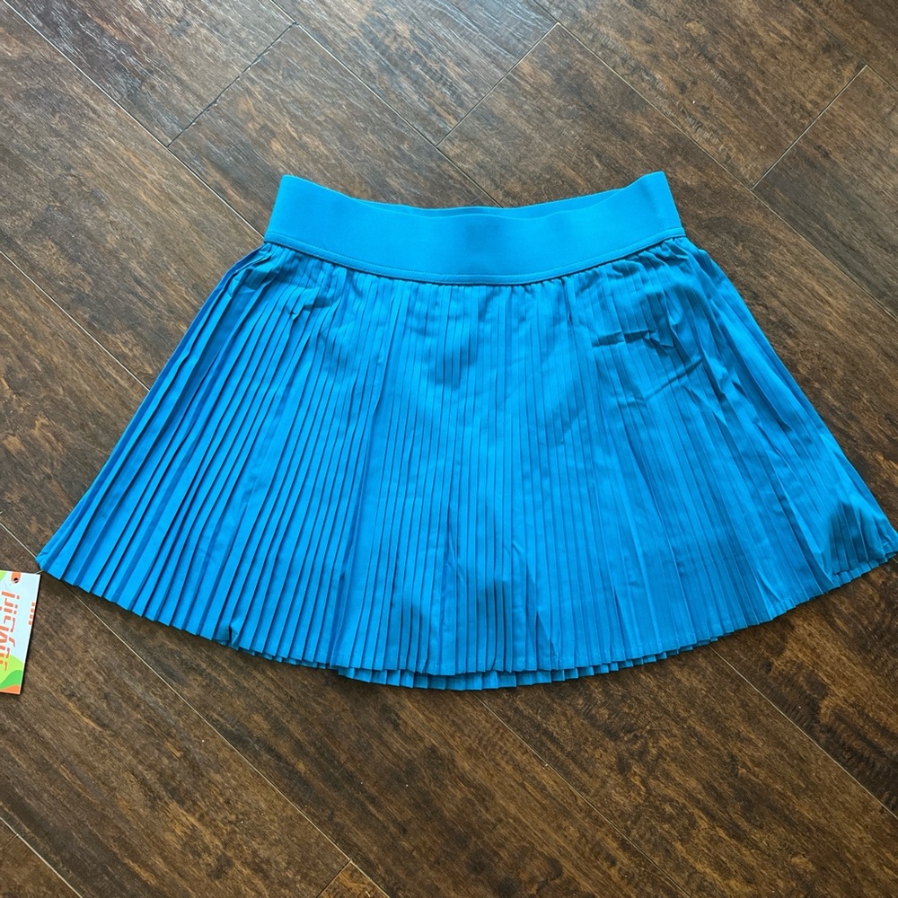 Blue Pleated Skirt
